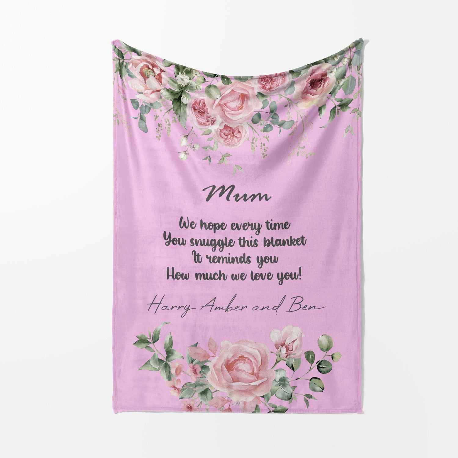 Mum We Hope Every Time Mother's Day Warm Fleece Memory Blanket Throw Decoration