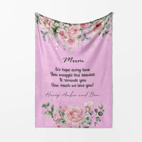 Mum We Hope Every Time Mother's Day Warm Fleece Memory Blanket Throw Decoration