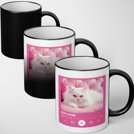 Personalised Music Player Heat Sensitive Colour Changing Mug Novelty Gift Cup