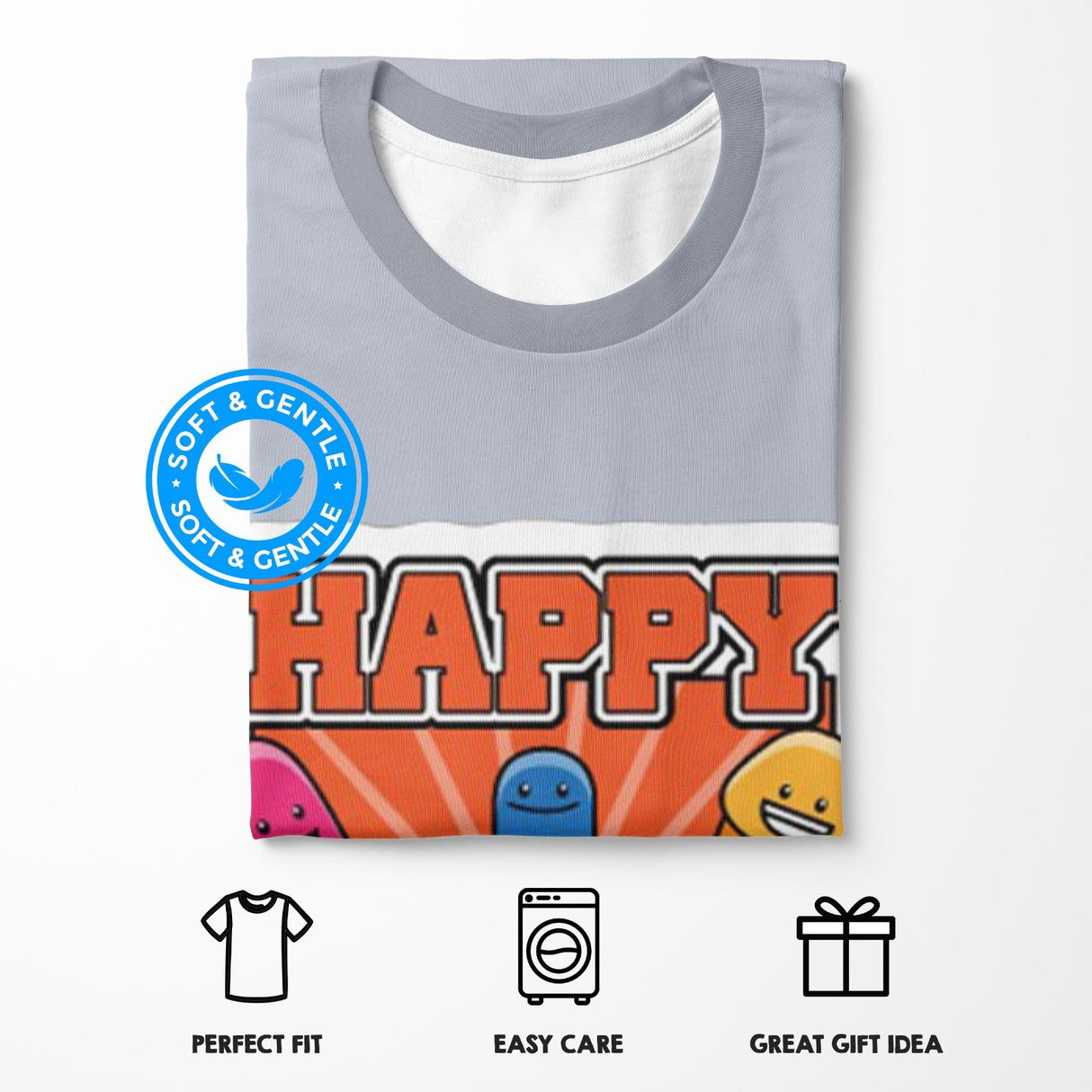 Personalised Happy Vibes Rude Funny Custom Printed T-Shirt Choose Colour Unisex