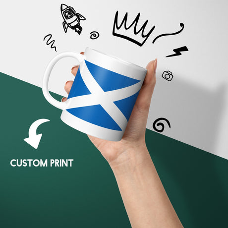 Scotland Flag Scottish Cross Custom Printed Coffee Tea Mug Coaster Gift Him Her