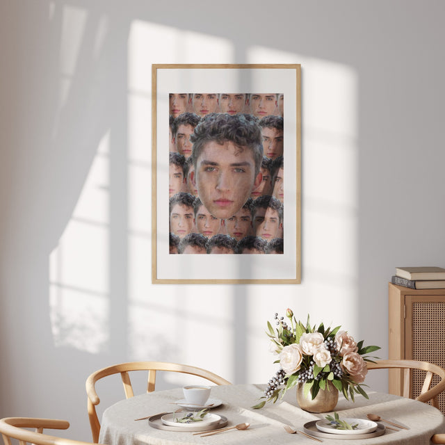 Personalised Funny Face All Over Wall Art Poster Picture Quantity Print Decor