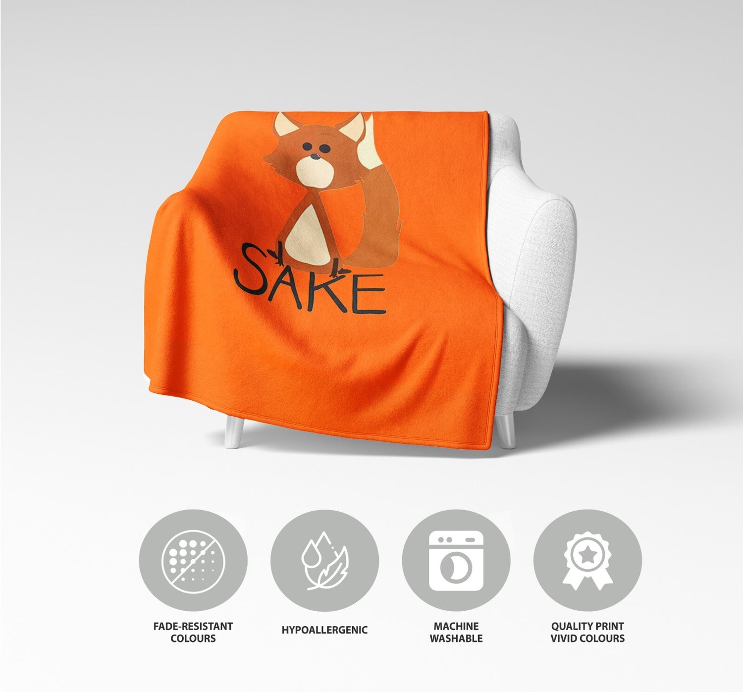 Oh For Fox Sake Saying Phrase Novelty Soft Warm Kids Fleece Blanket Decoration