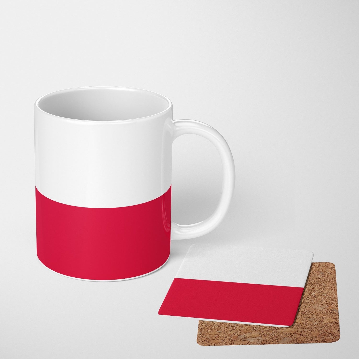 Poland Flag Polish Design Coffee Tea Mug Set Coaster Gift Him Her Custom Print