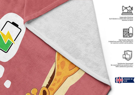 Mum Is Charging Funny Animal Novelty Warm Fleece Memory Blanket Throw Decoration