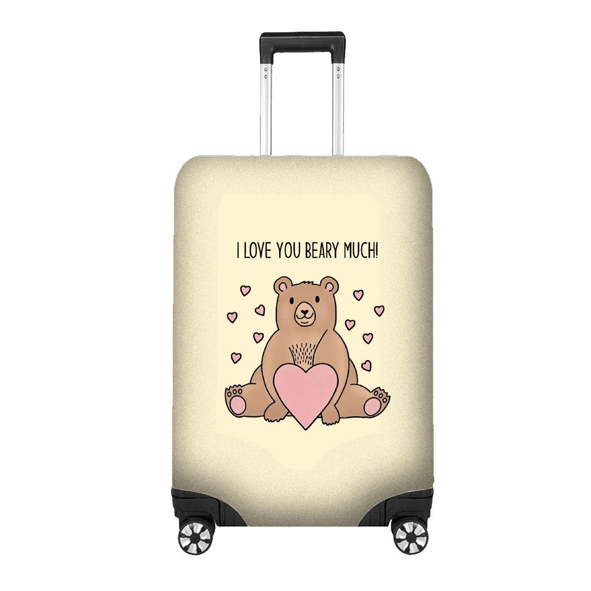 I Love You Beary Much Custom Luggage Cover Gift Personalised Suitcase Protector