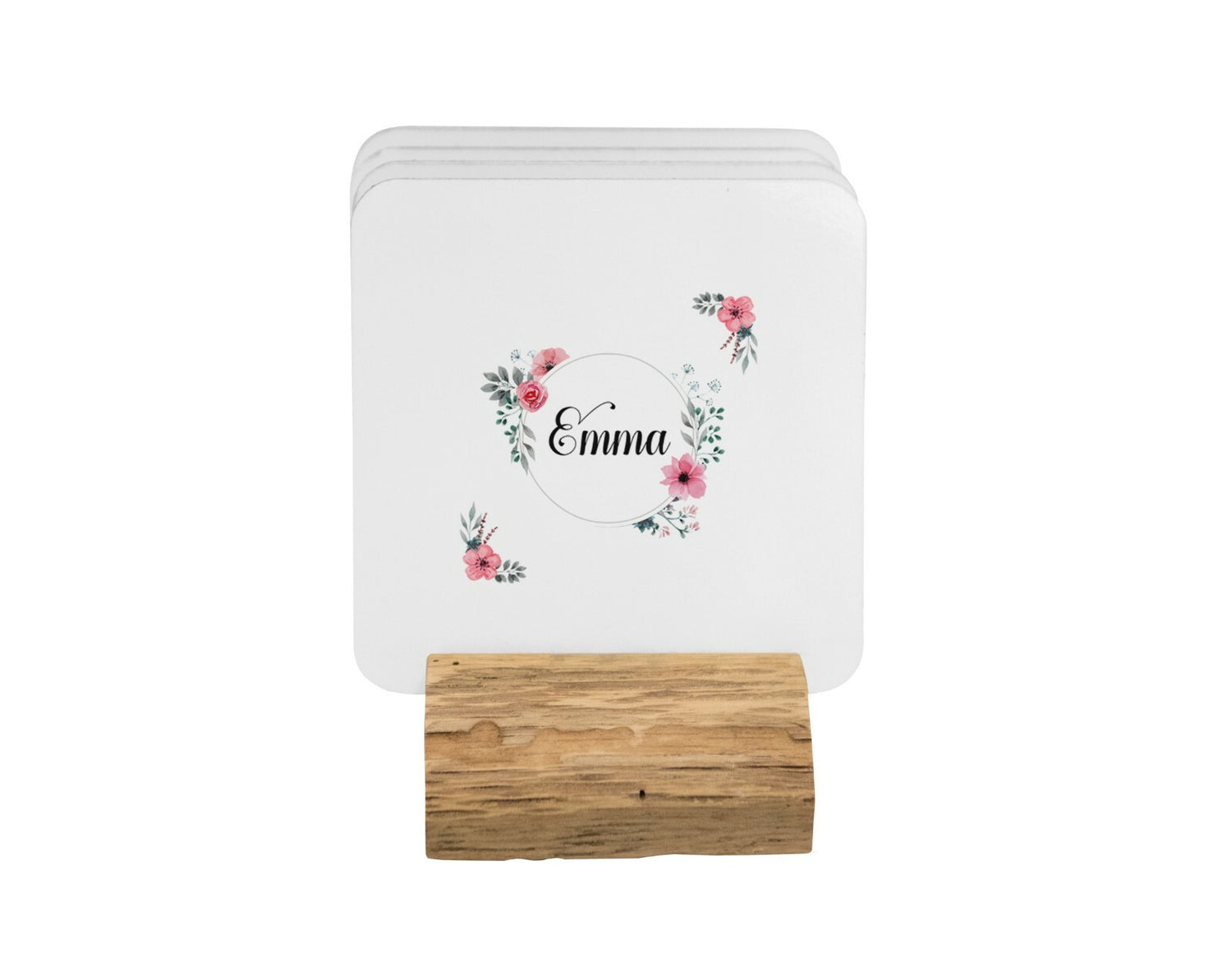 Floral Circle Wreath Border Pink Coffee Tea Mug 11oz Mug And Coaster Set Option