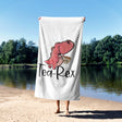 Tea-Rex Novelty Dino Dinosaur Design Custom Coloured Beach Bath Sheet Towel