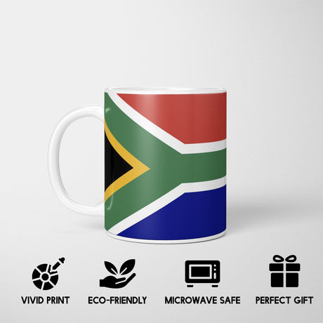 South Africa Flag SA Design Coffee Tea Mug Cup Set Coaster Gift Him Her Custom