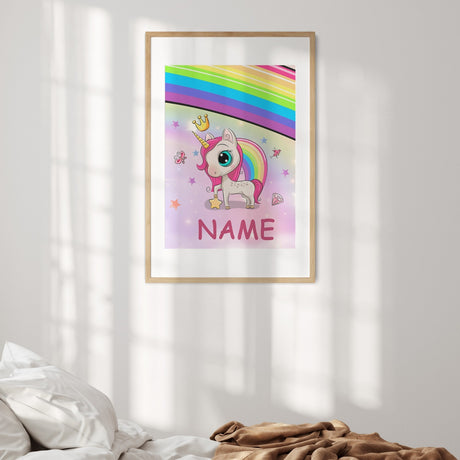 Personalised Custom Name Cute Rainbow Wall Art Poster Picture Print Decor