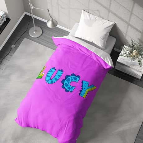 Personalised Any Name Dinosaur Alphabet Soft Single Size Novelty Bed Duvet Cover