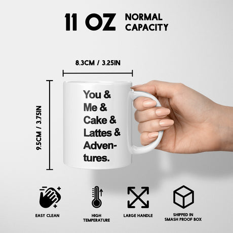 My Favourite Things Text Novelty Print Love Coffee Tea Mug Coaster Gift Him Her