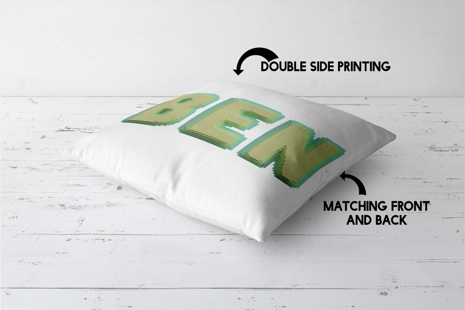 Personalised Any Name Bold Pixel 3D Soft Square Filled Cushion Throw Decor Gift