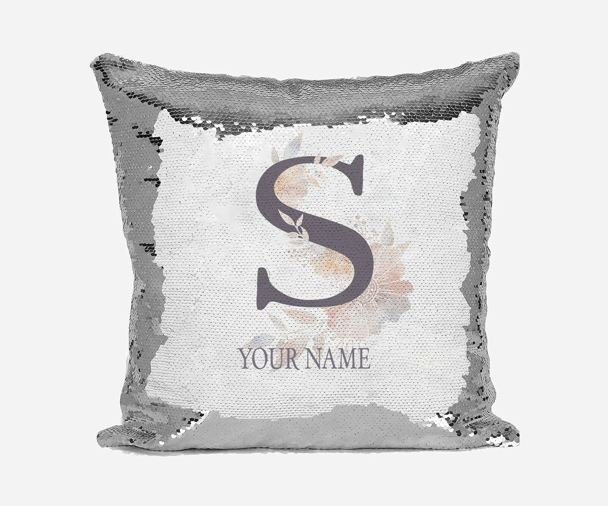 Personalised Misty Dusty Pastel Alphabet Sequin Magic Cushion Cover+Pillow Kids