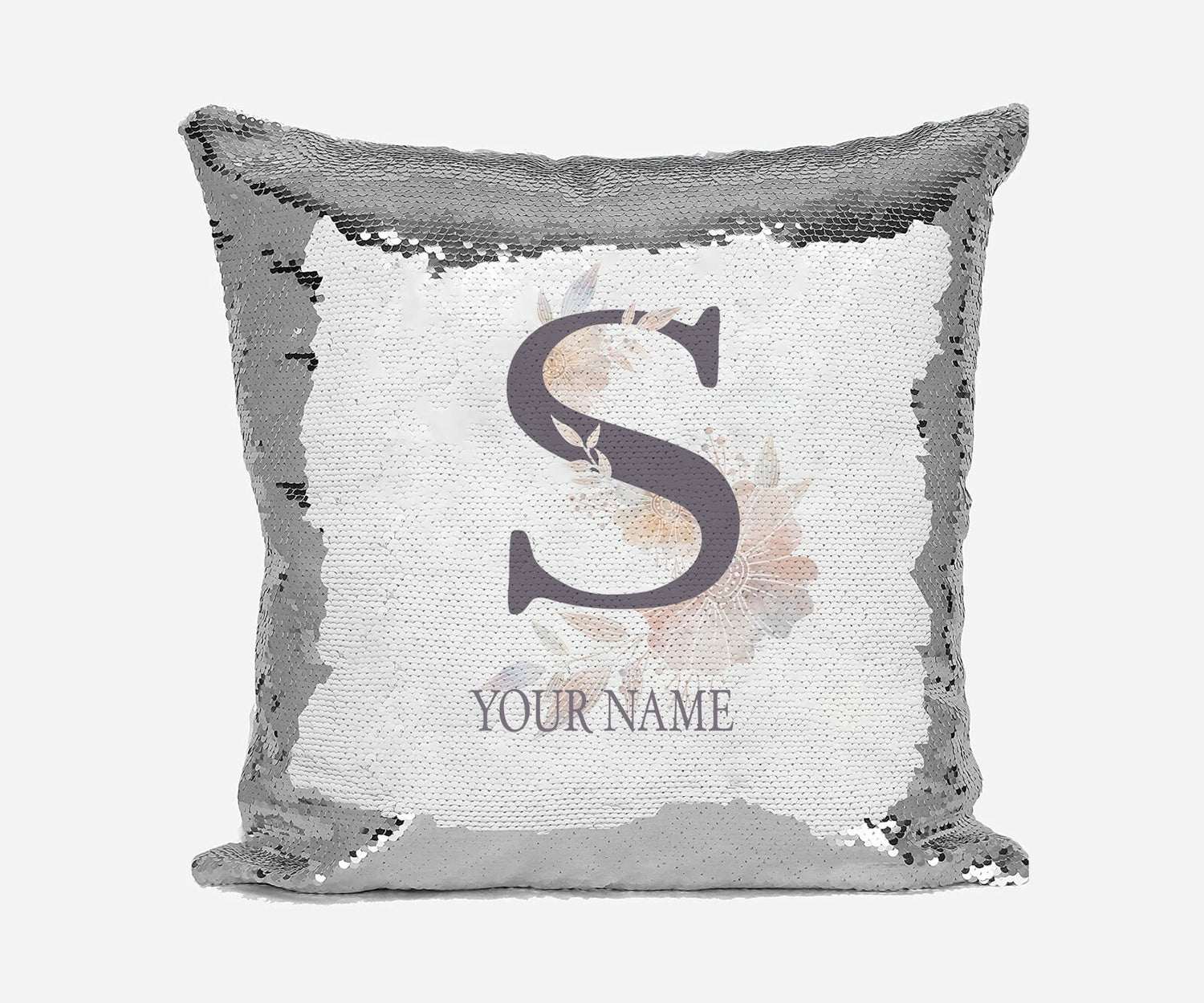 Personalised Misty Dusty Pastel Alphabet Sequin Magic Cushion Cover+Pillow Kids