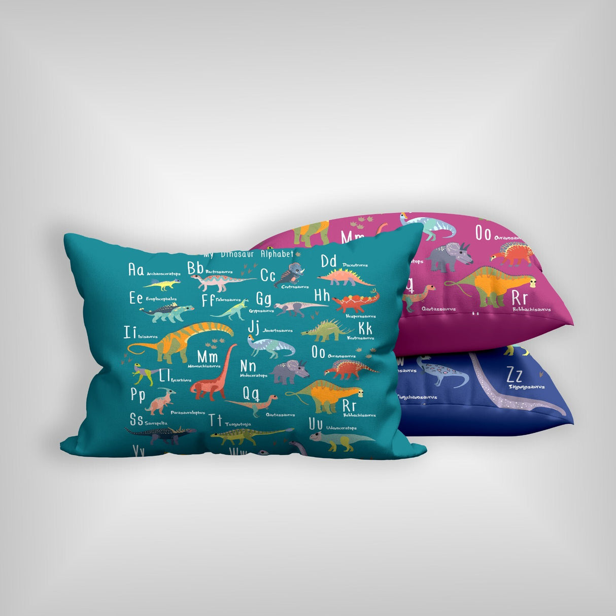 My Dinosaur Alphabet Personalised Custom Made Printed Soft Pillowcase Pillow