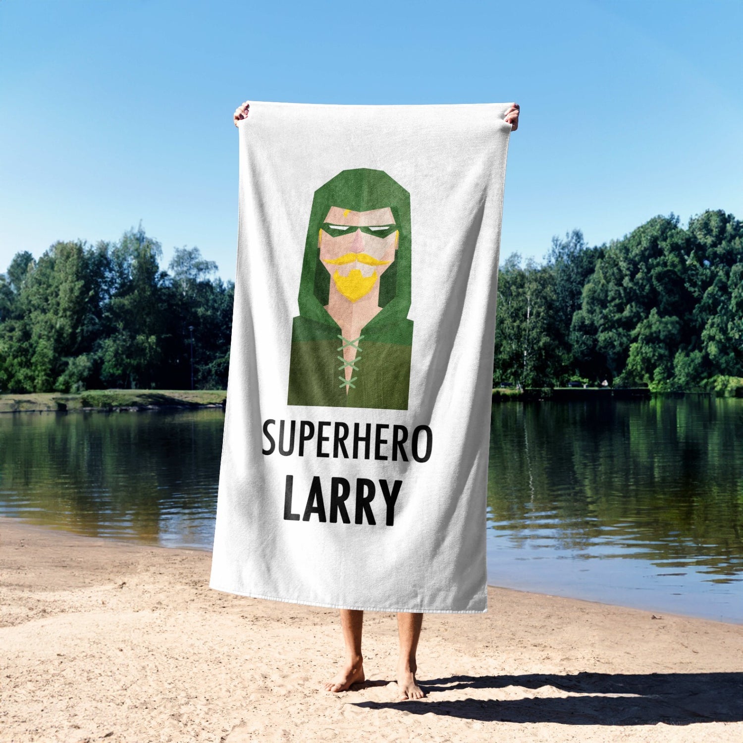 Superhero Personalised Name Custom Colour Kids Absorbent Beach Bath Sheet Towel