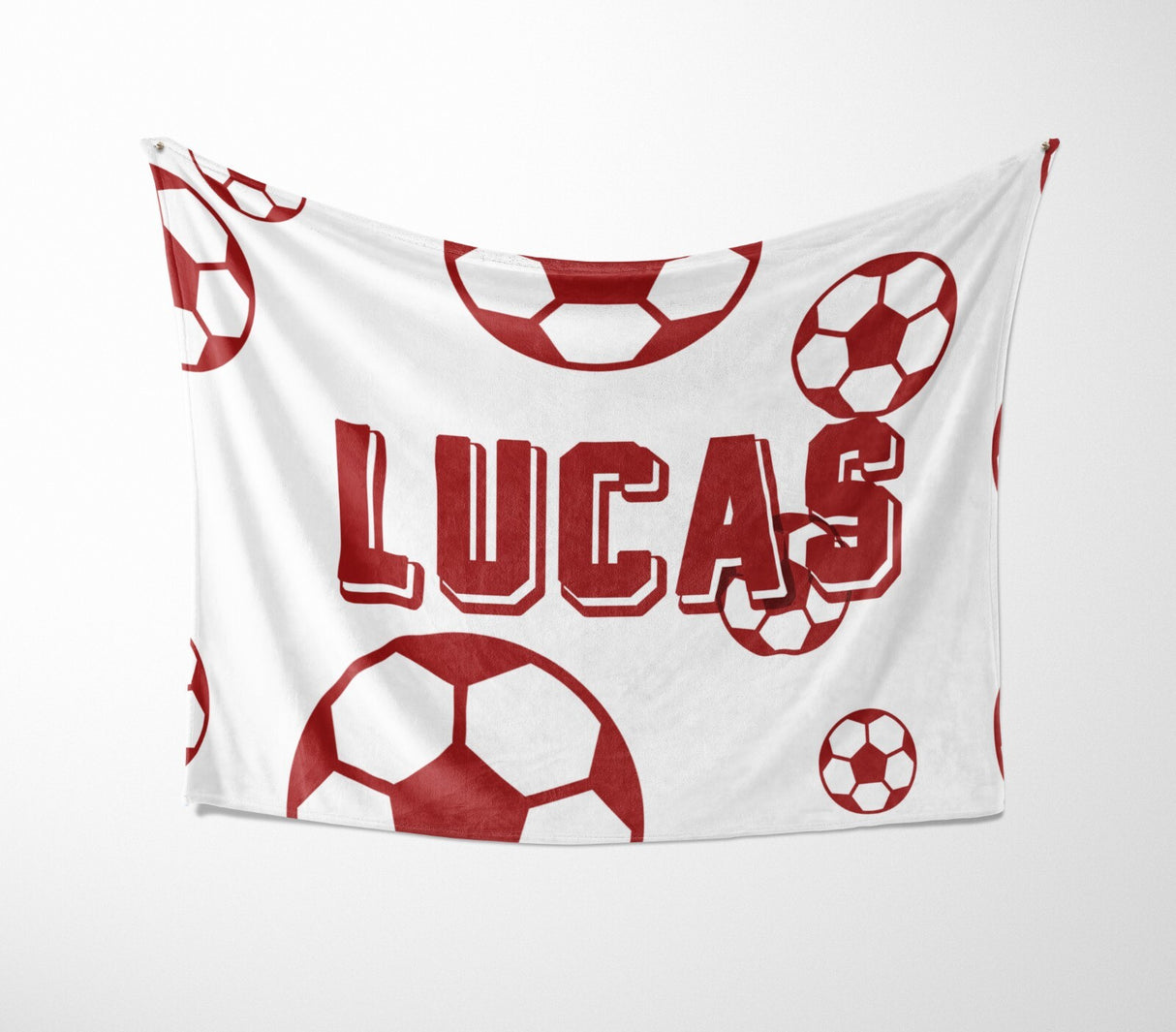Personalised Custom Name Colour Football Fan Kids Soft Warm Fleece Blanket Decor