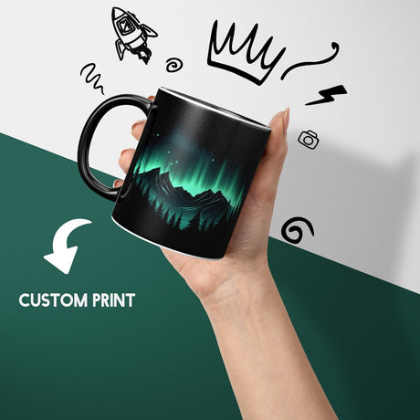 Northern Lights Heat Sensitive Magic Colour Changing Mug Novelty Drink Cup Gift