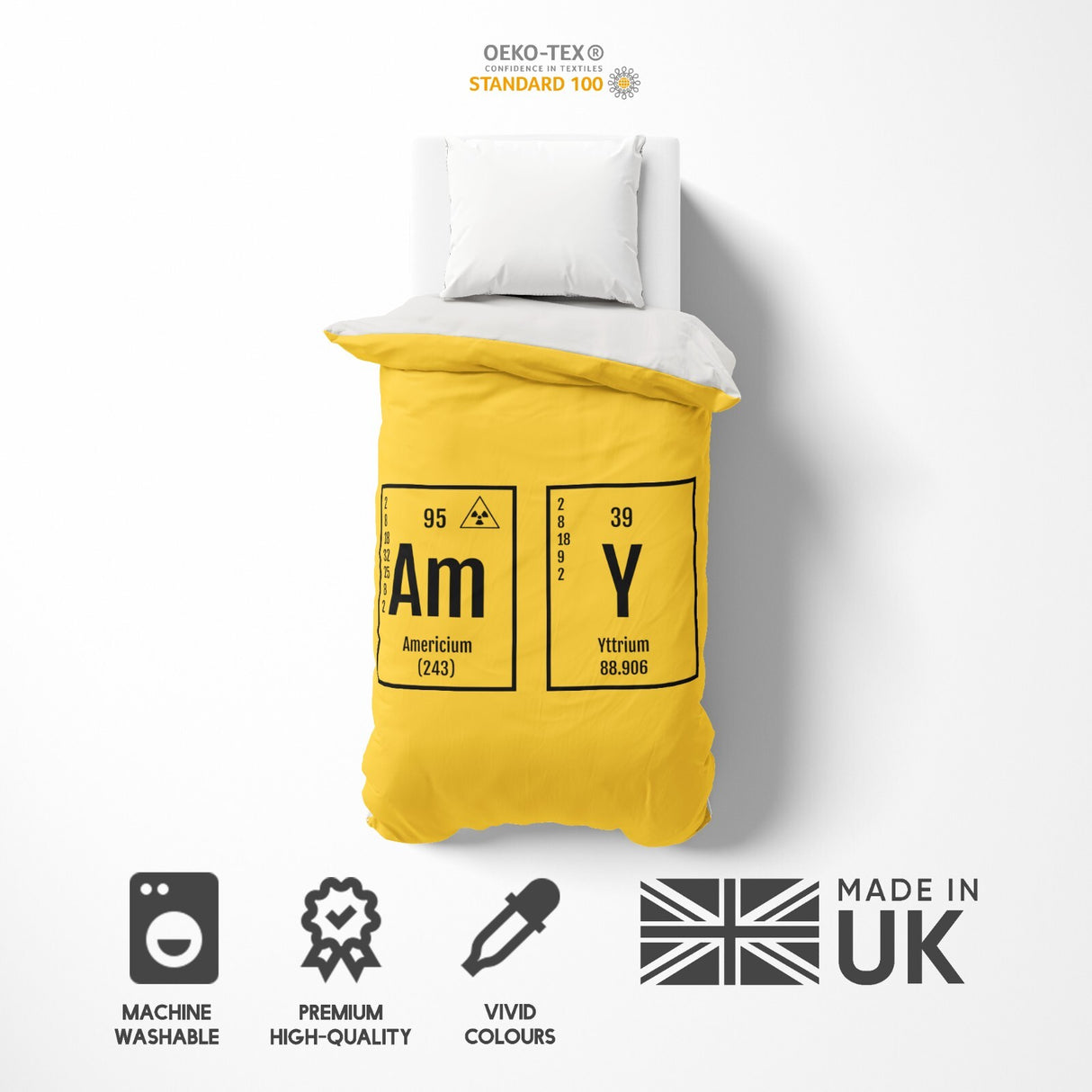 Personalised Science Chemical Periodic Soft Single Size Novelty Bed Duvet Cover