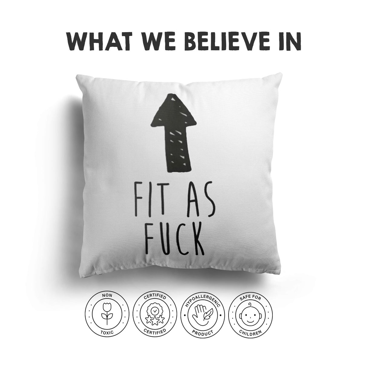 Fit As F*ck Rude Funny Novelty Custom Colour Square Filled Cushion Decor Gift