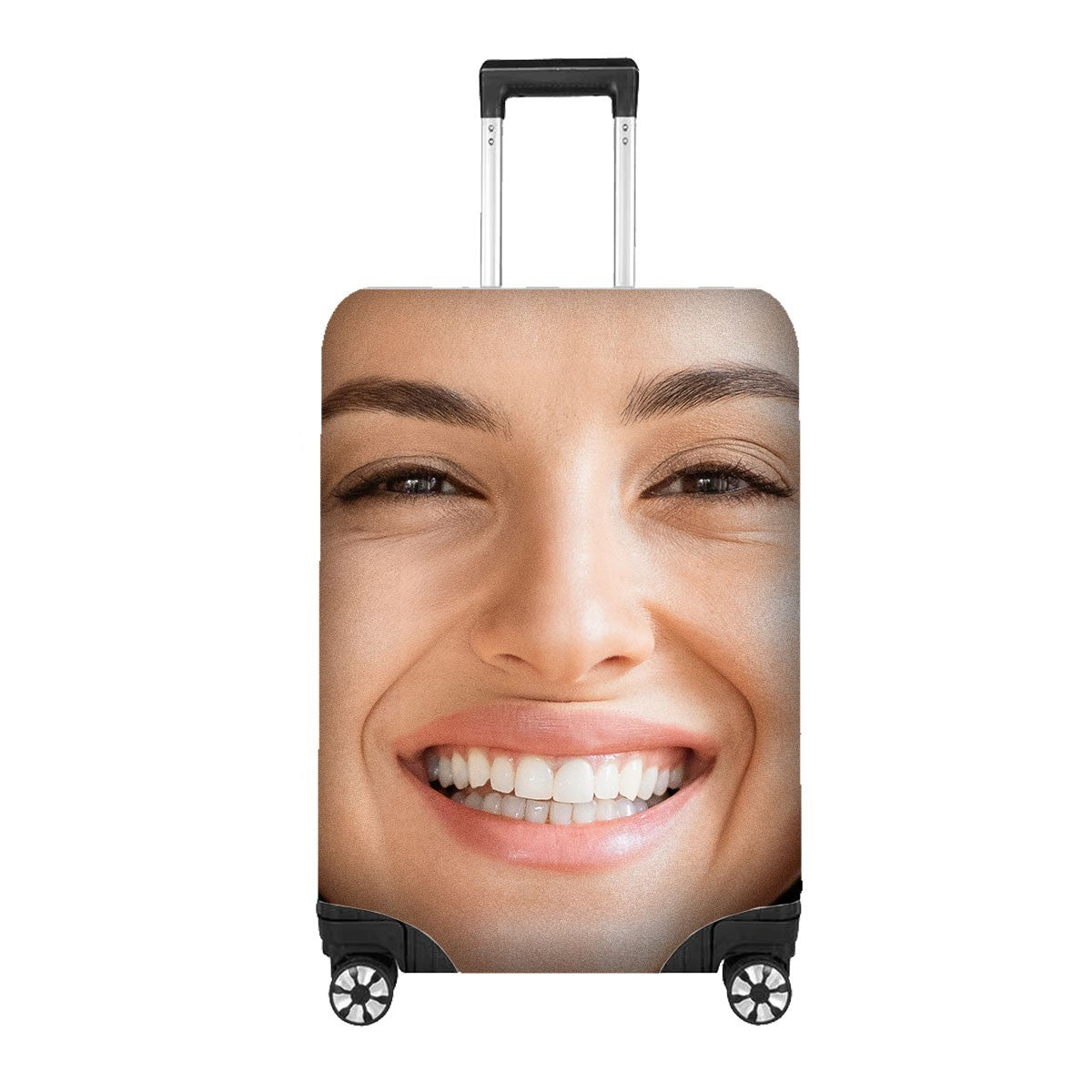 Face Zoom In Photo Custom Luggage Cover Personalised Suitcase Wrap Unique Gift