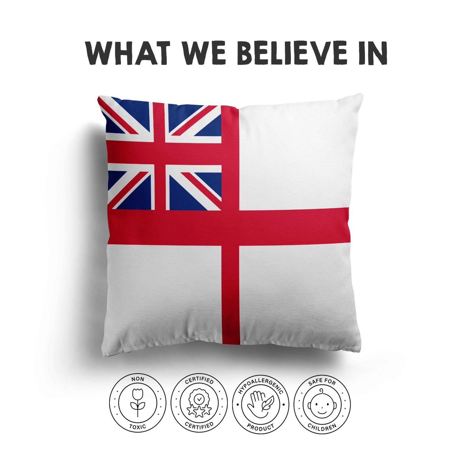 British Royal Navy Flag Design Filled Square Cushion Decorative Throw Soft Gift