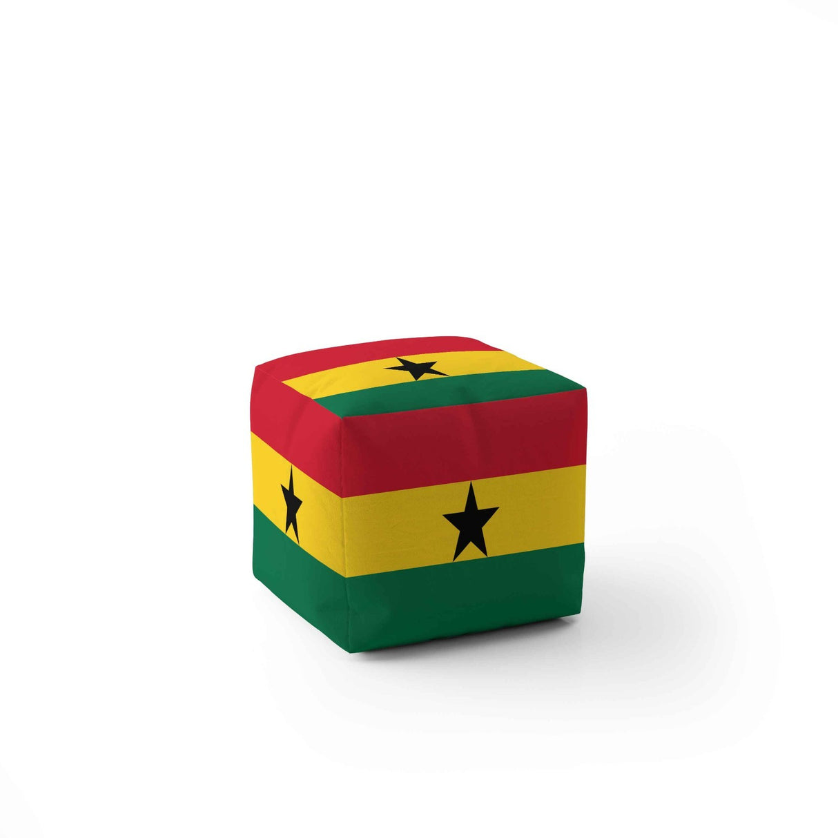Ghana Flag Ghanaian Ottoman Filled Pouffe - Footrest Washable Cover Custom Gift