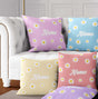 Personalised Custom Name Colour Floral Daisies Square Fill Zipped Cushion Throw