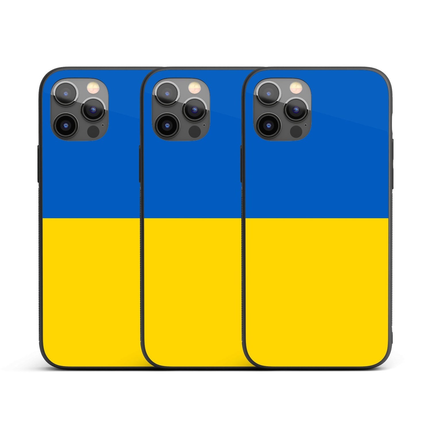 Ukraine Flag Patriotic iPhone Case Printed Black TPU Cover Protector Custom Gift
