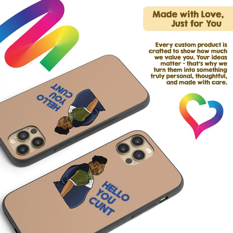 Harvey Hello You C*nt Rude Personalised Custom Cover - Printed iPhone Black Case