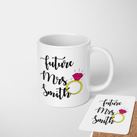 Future Mrs Fiancé Wife To Be Romantic Tea Coffee Mug Set Wedding Gift For Her