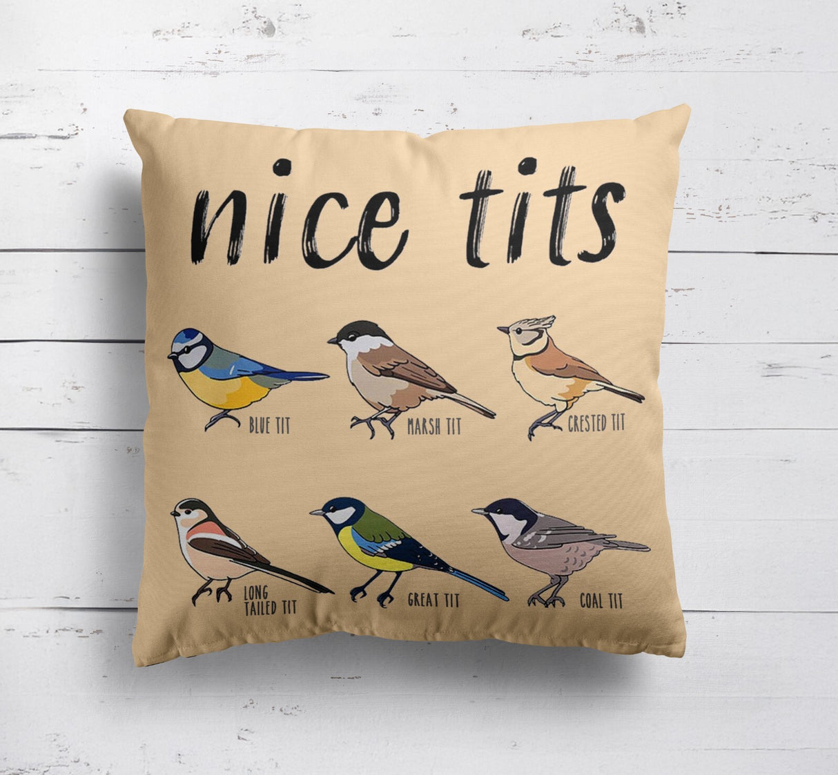 Nice Birds Prank Funny Cheeky Naughty Novelty Soft Square Fill Zip Cushion Throw