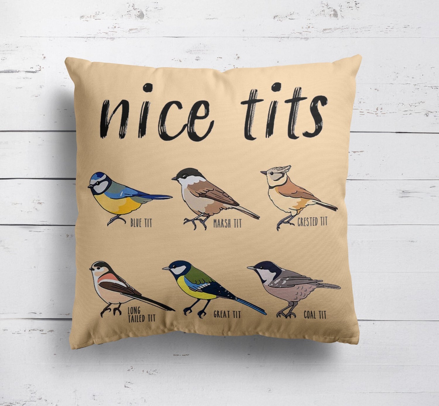 Nice Birds Prank Funny Cheeky Naughty Novelty Soft Square Fill Zip Cushion Throw