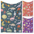 Personalised Custom Name Cartoon Baby Dinosaurs Soft Warm Fleece Blanket Decor