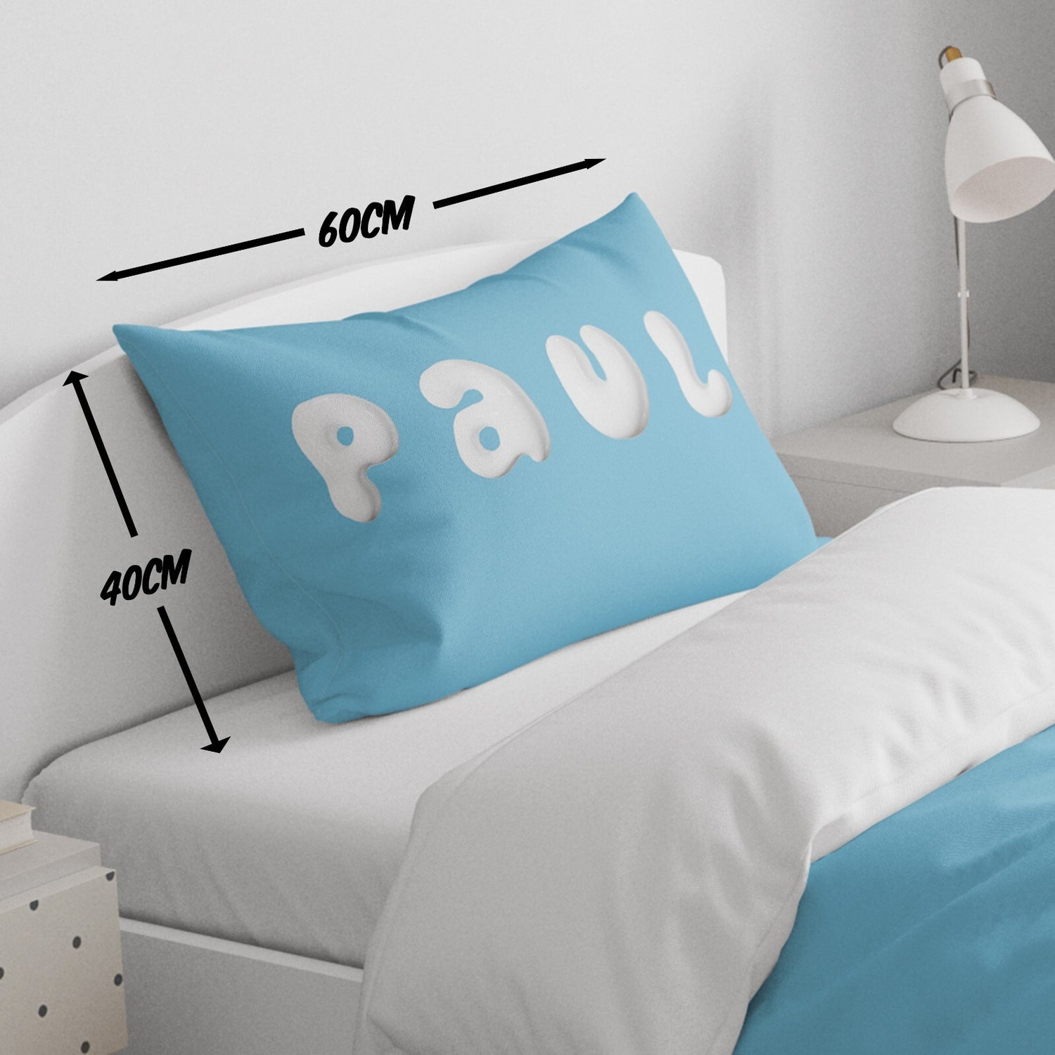 Personalised Name Colour 3D Bubble Font Toddler Cot Bed Duvet Cover + Pillowcase