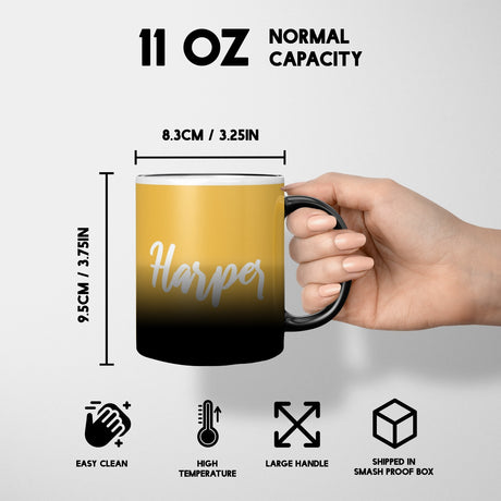 Personalised Custom Name Plain Script Font Heat Sensitive Colour Changing Mug