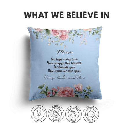 Mum We Hope Every Time Mother's Day Novelty Memory Square Filled Cushion Gift