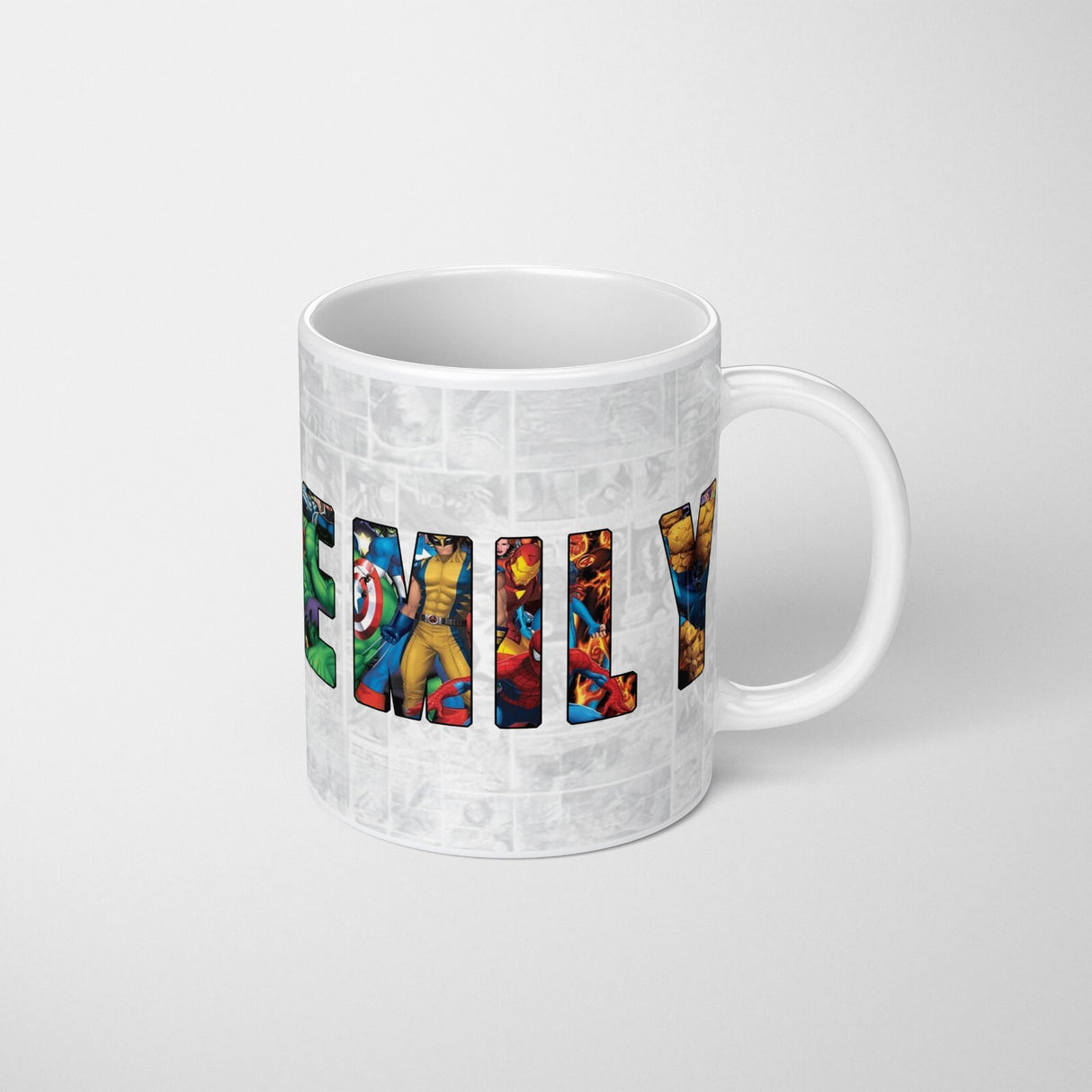 Personalised Superhero Name Mug & Coaster Set Gift for Kids – 11oz Ceramic Cup