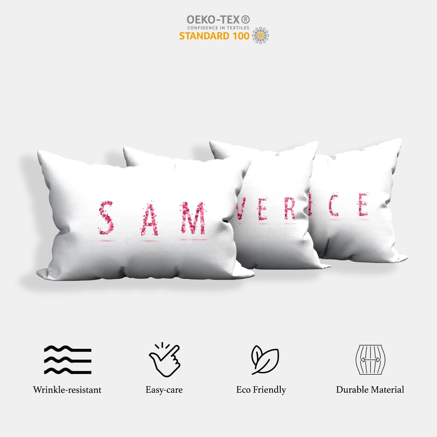 Personalised Name Pink Rose Petals Customised Printed Soft Pillowcase Pillow