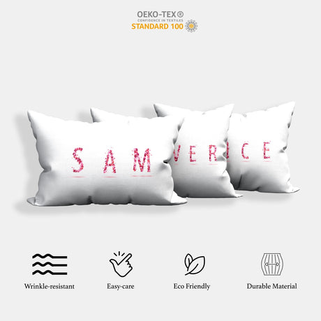 Personalised Name Pink Rose Petals Customised Printed Soft Pillowcase Pillow