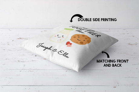We Go Together Milk + Cookies Valentines Love Cheeky Square Filled Cushion Decor