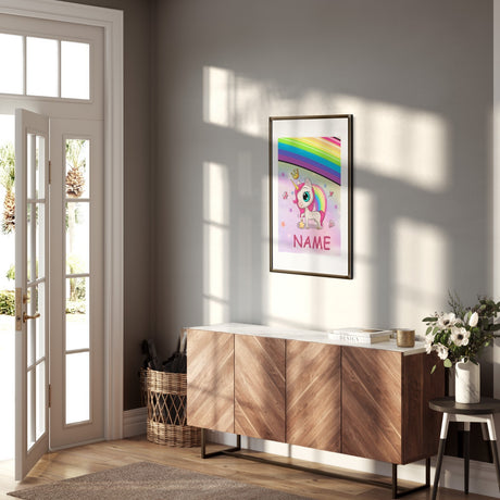 Personalised Custom Name Cute Rainbow Wall Art Poster Picture Print Decor