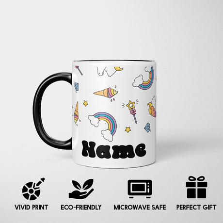 Personalised Unicorn Ice Cream Heat Sensitive Magic Colour Changing Novelty Mug