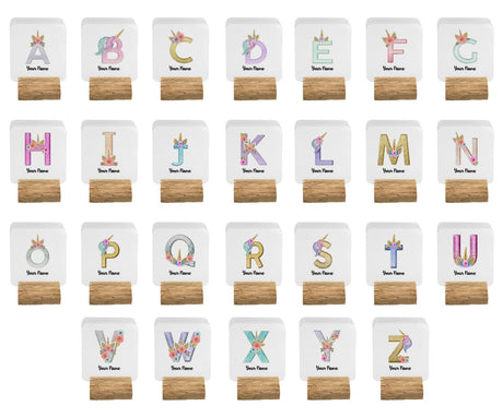 Personalised Unicorn Sparkly Kids Girls Monogram Alphabet Initial Letter Mug