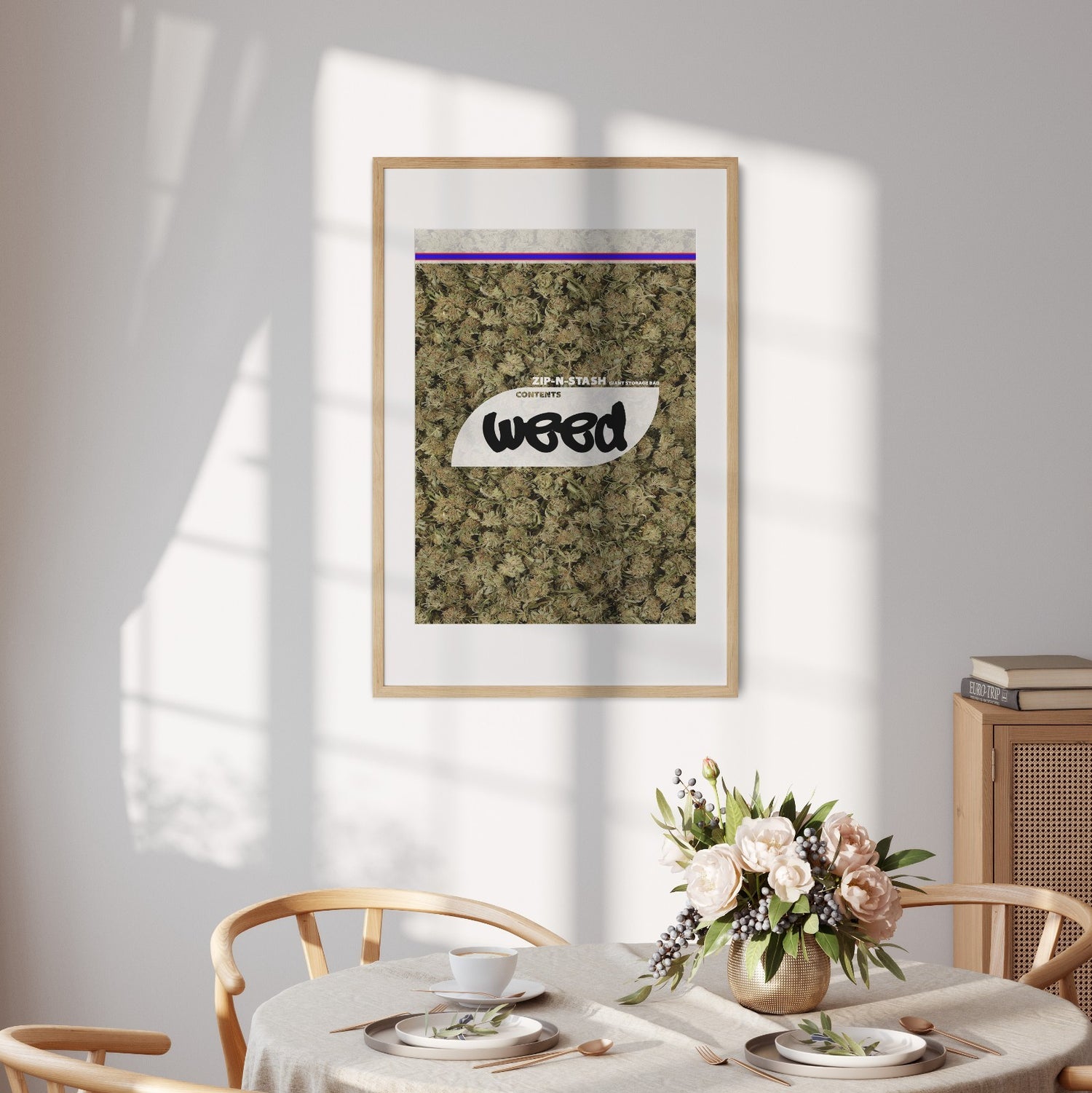 Novelty Weed Bag Funny Joke Prank Wall Art Poster Picture Print for Home Decor