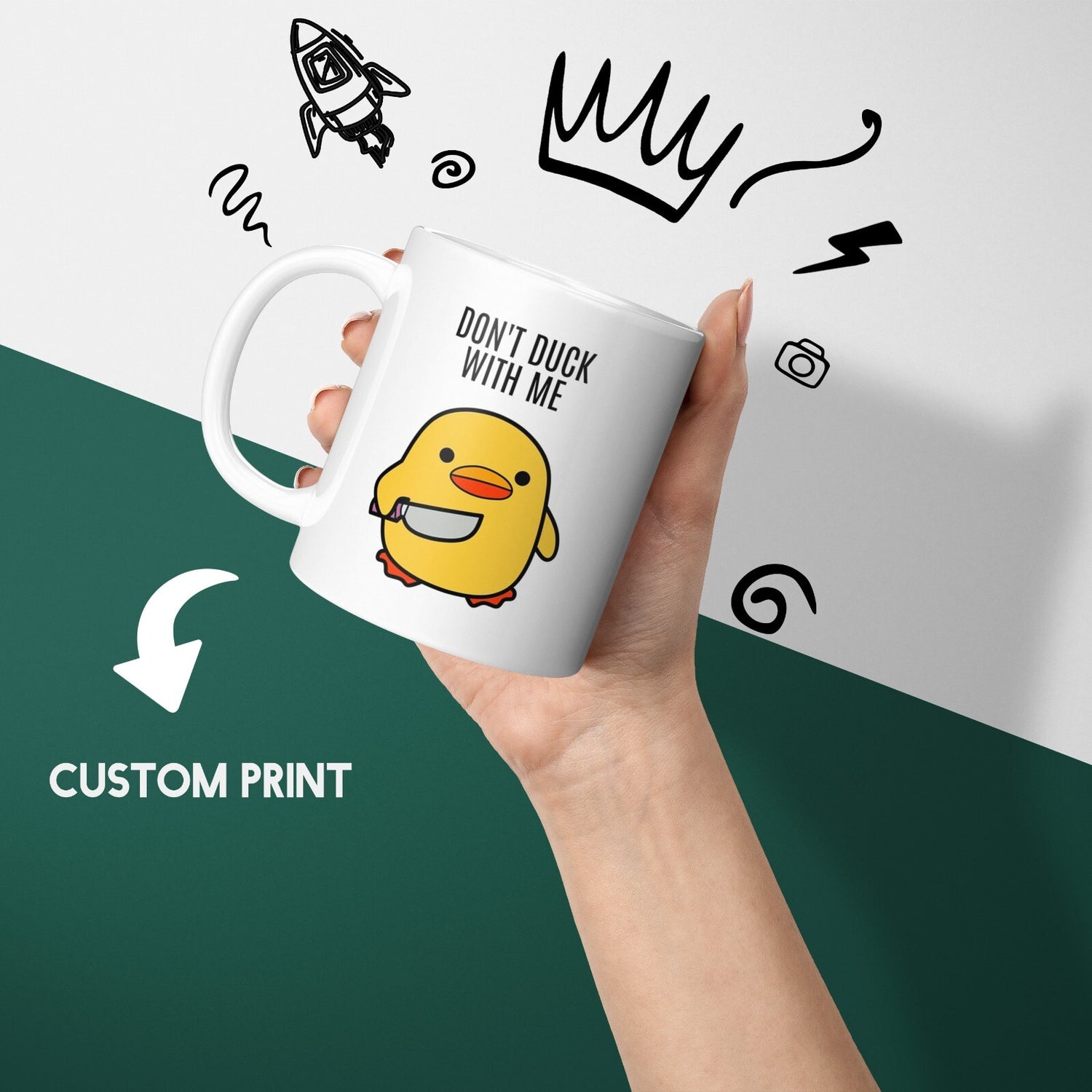 Don't Duck With Me Rude Cheeky Funny Gift Coffee Tea Mug Coaster Option Him Her