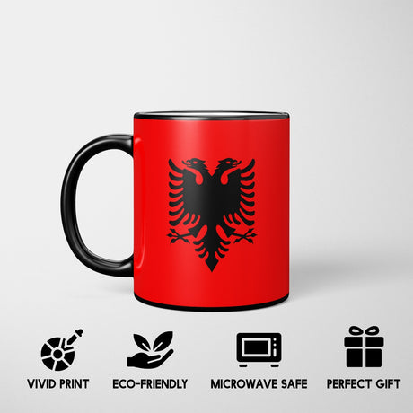 Albania Flag Patriotic Tea Coffee Gift Heat Sensitive Magic Colour Changing Mug