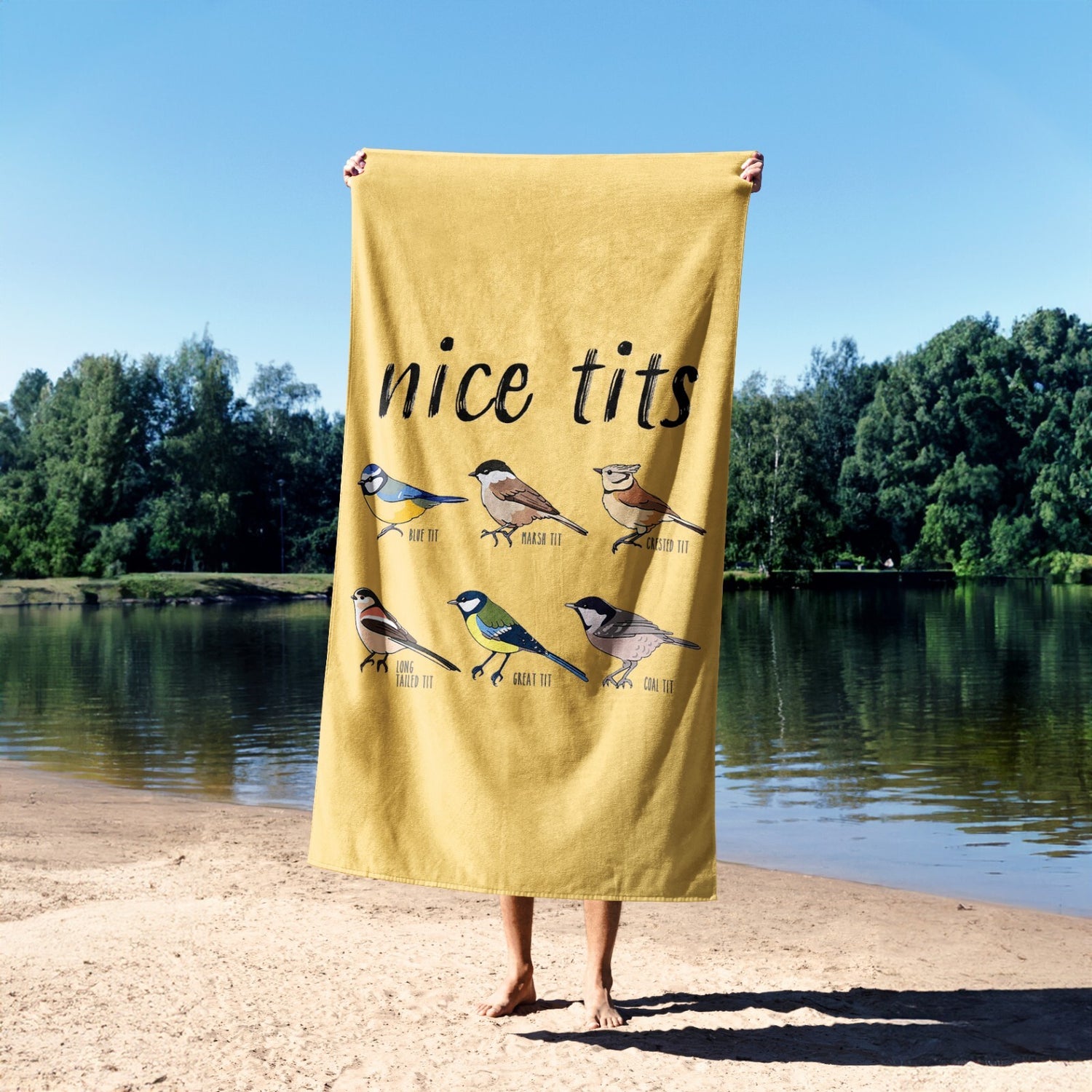 Nice Birds Bird Prank Funny Cheeky Naughty Soft Absorbent Beach Bath Sheet Towel
