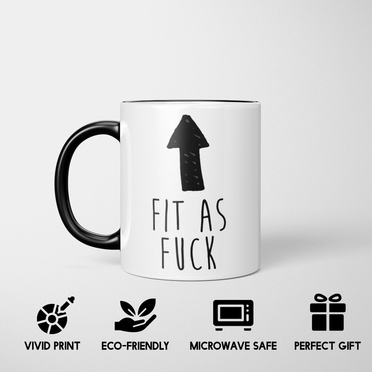 Fit As F*ck Heat Sensitive Magic Colour Changing Mug Rude Funny Gift Novelty Cup